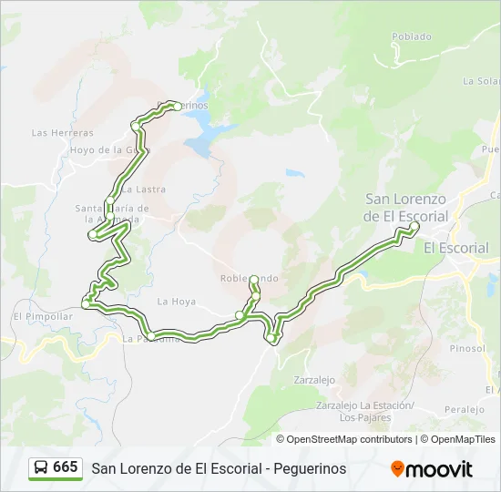 665 Bus Line Map