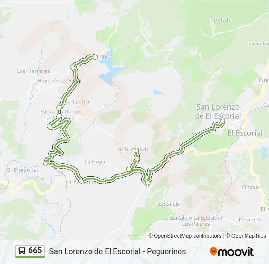 665 Bus Line Map