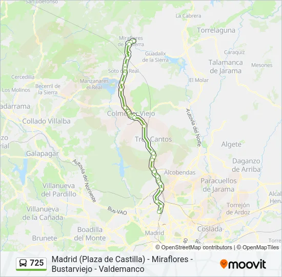 725 Bus Line Map