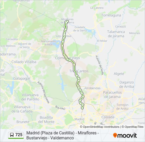 725 bus Line Map