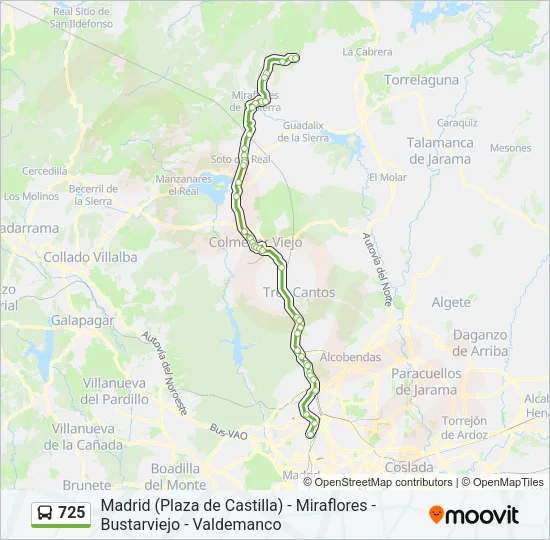 725 Bus Line Map