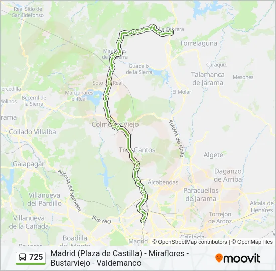 725 Bus Line Map