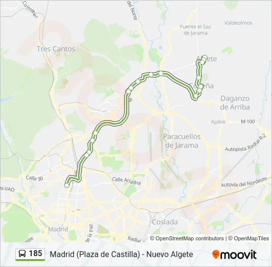 185 Bus Line Map