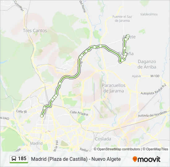 185 Bus Line Map