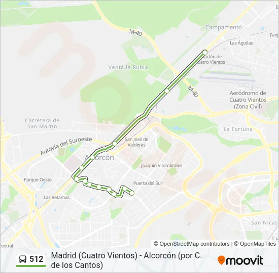 512 Bus Line Map