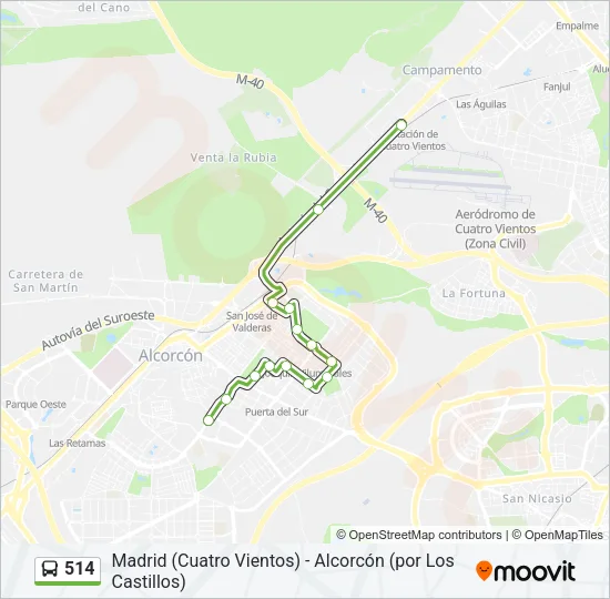 514 Bus Line Map