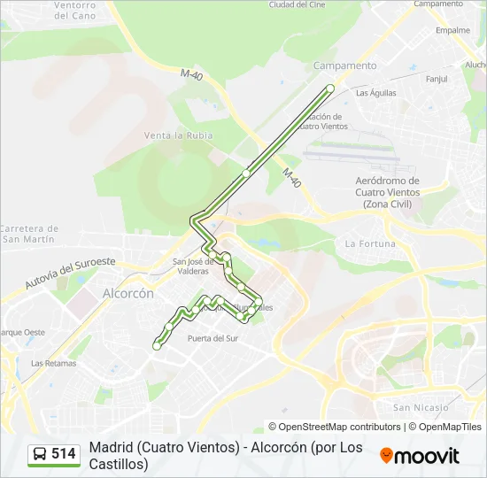 514 Bus Line Map