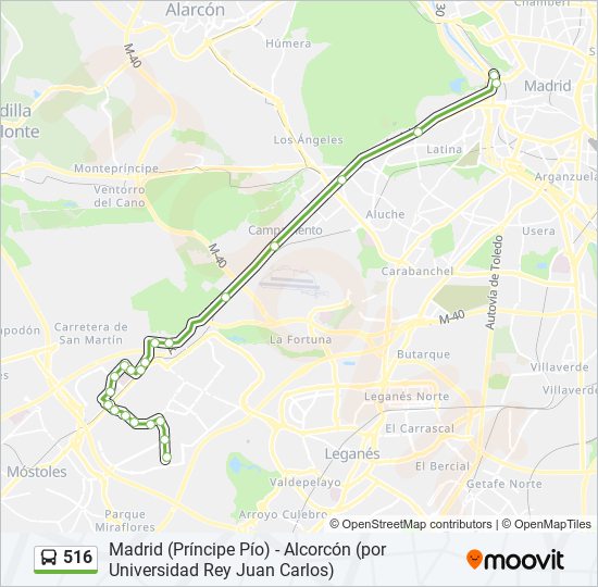 516 bus Line Map