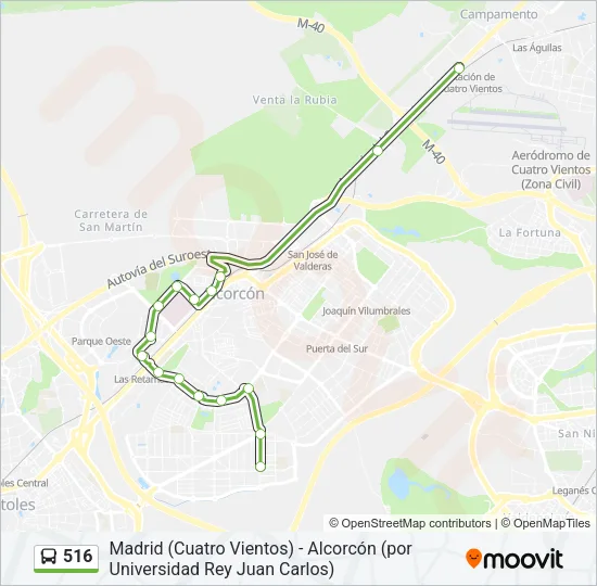 516 Bus Line Map
