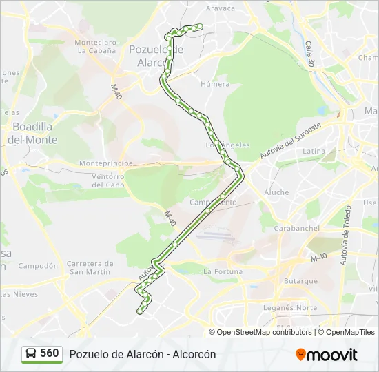 560 Bus Line Map