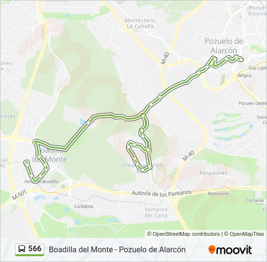566 Bus Line Map