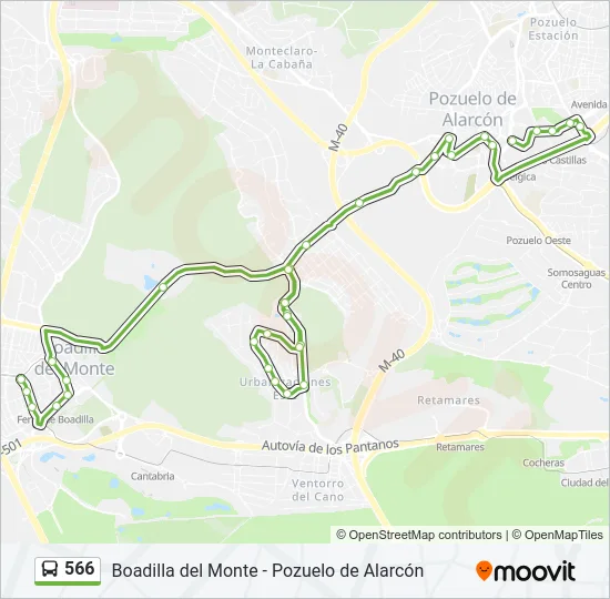 566 Bus Line Map
