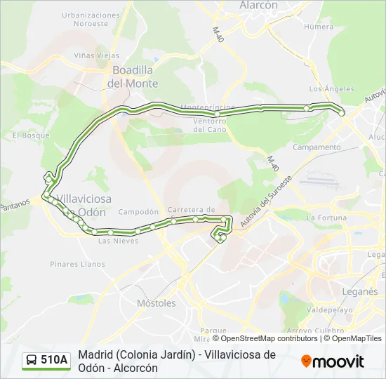 510A Bus Line Map