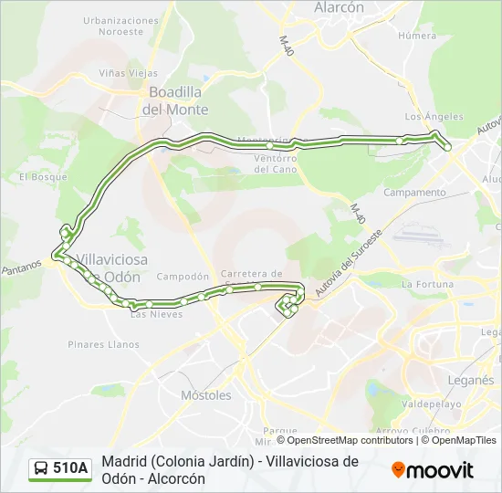 510A Bus Line Map