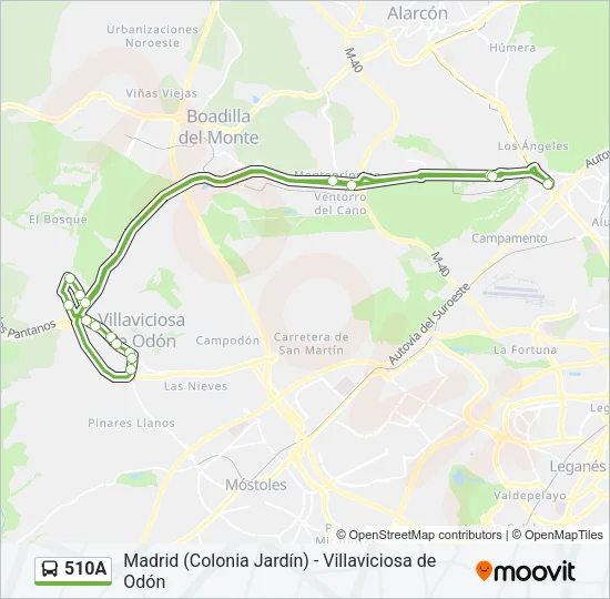 510A Bus Line Map