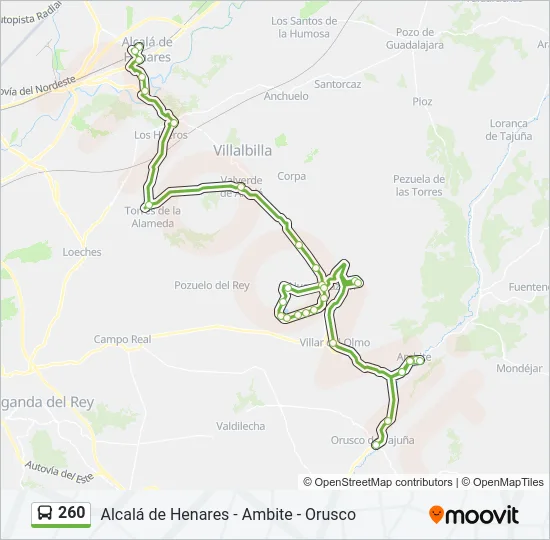 260 Bus Line Map