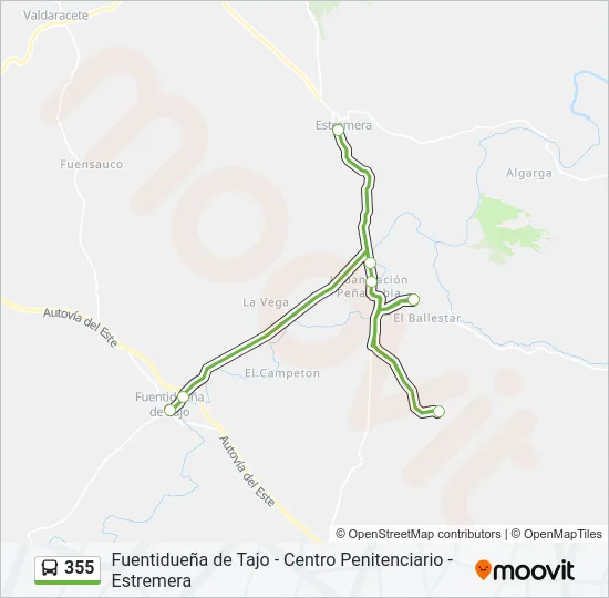 355 Bus Line Map
