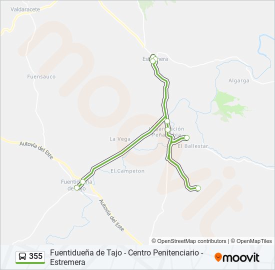 355 bus Mapa de línia