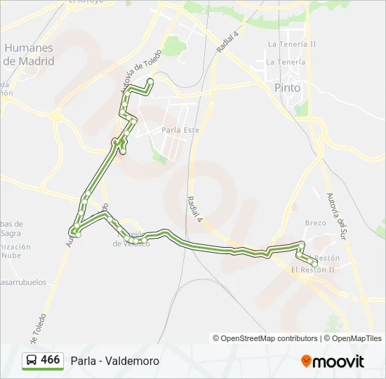 466 Bus Line Map