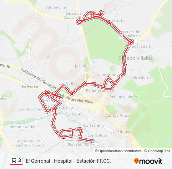 3 Bus Line Map