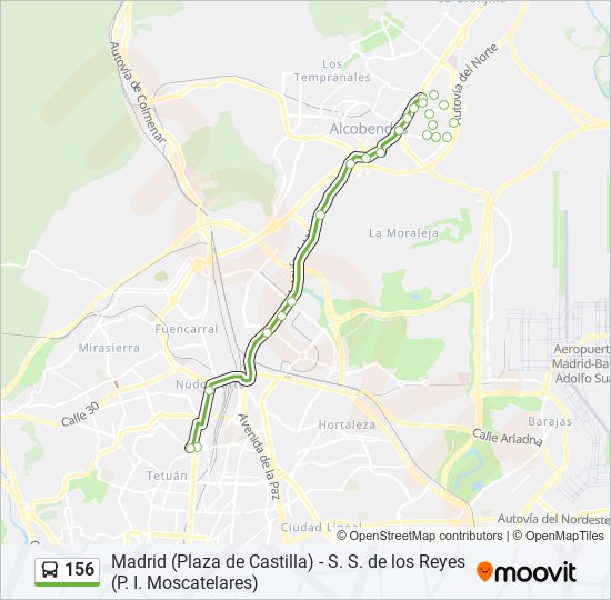 Mapa de 156 de autobús