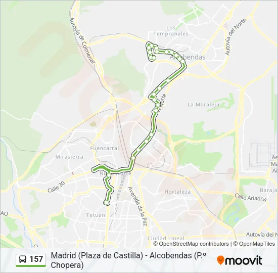157 Bus Line Map