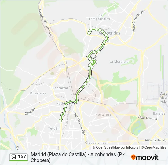 157 Bus Line Map