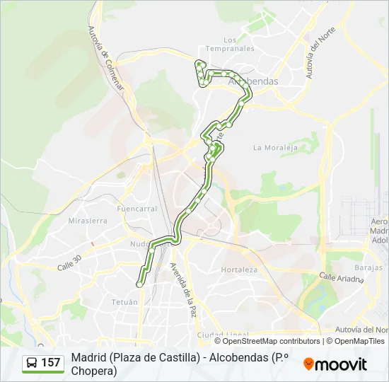 157 Bus Line Map