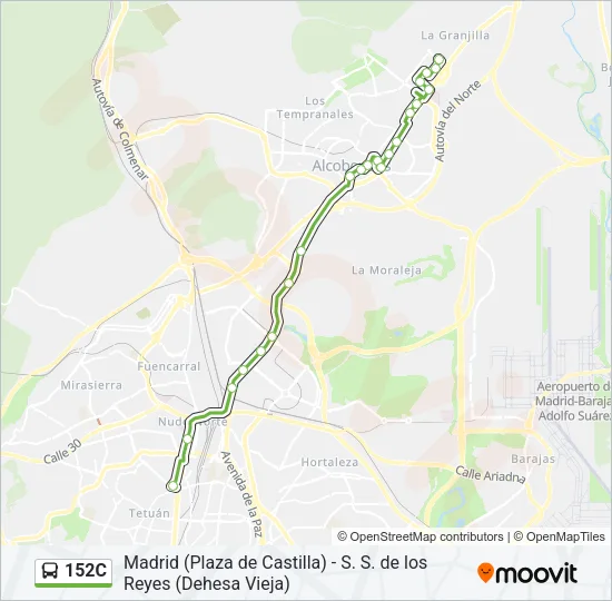 152C Bus Line Map