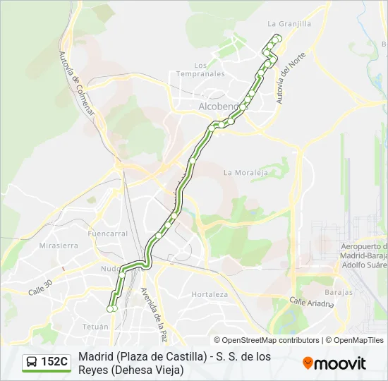 152C Bus Line Map