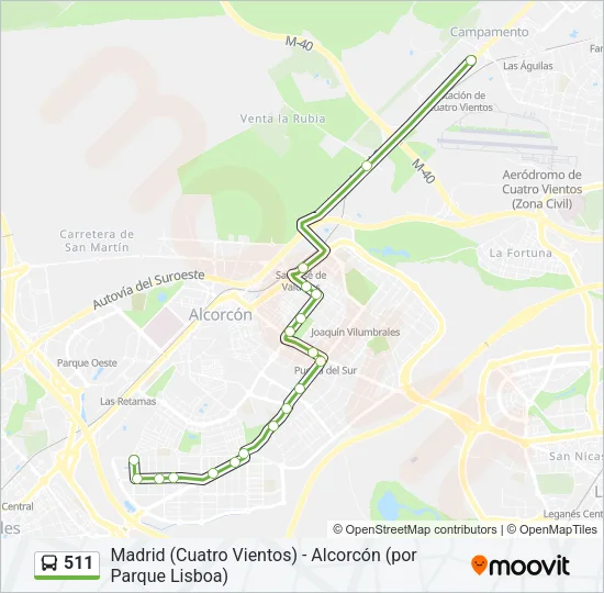 511 Bus Line Map