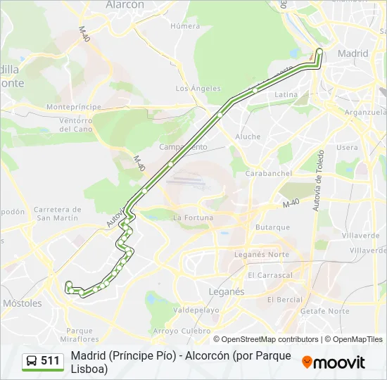 511 Bus Line Map