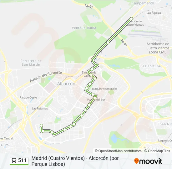 511 Bus Line Map