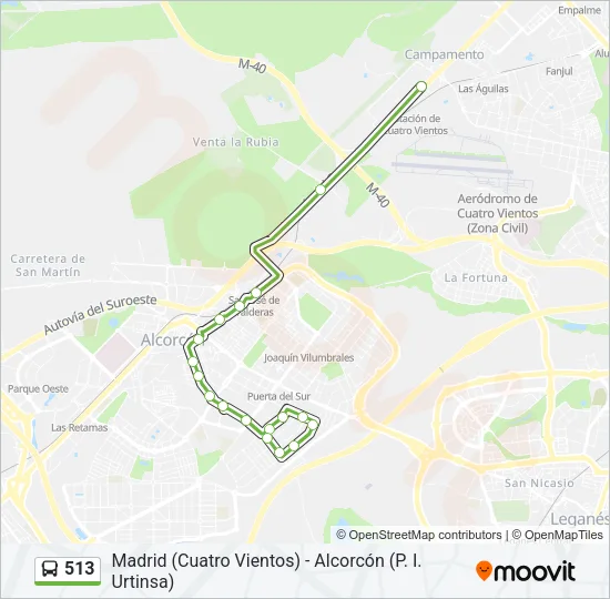 513 Bus Line Map