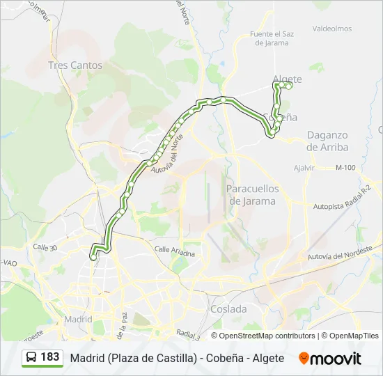 183 Bus Line Map