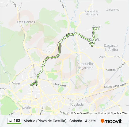 183 Bus Line Map
