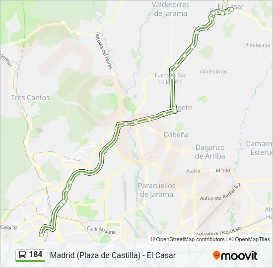 184 Bus Line Map