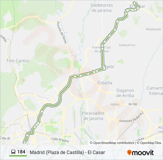 184 Bus Line Map