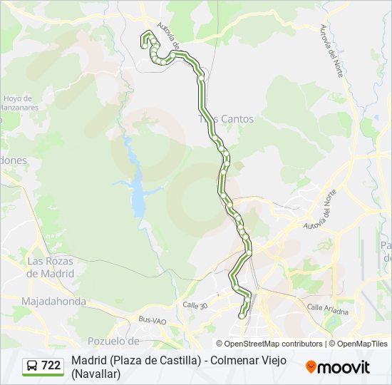 Mapa de 722 de autobús