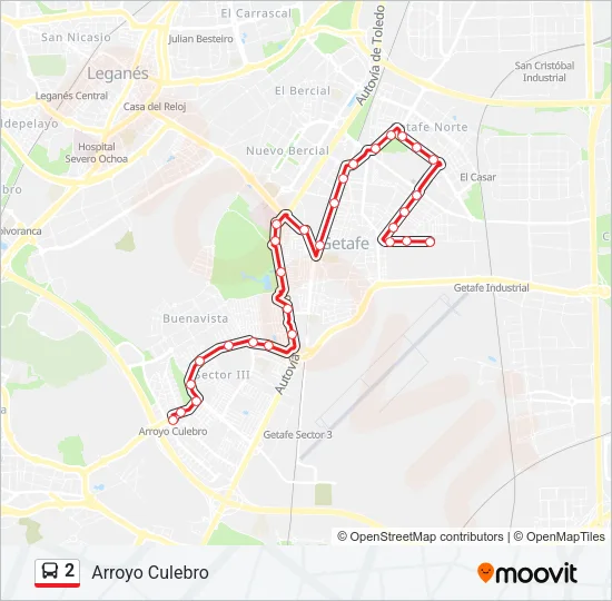 2 Bus Line Map