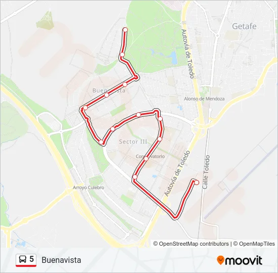 5 Bus Line Map