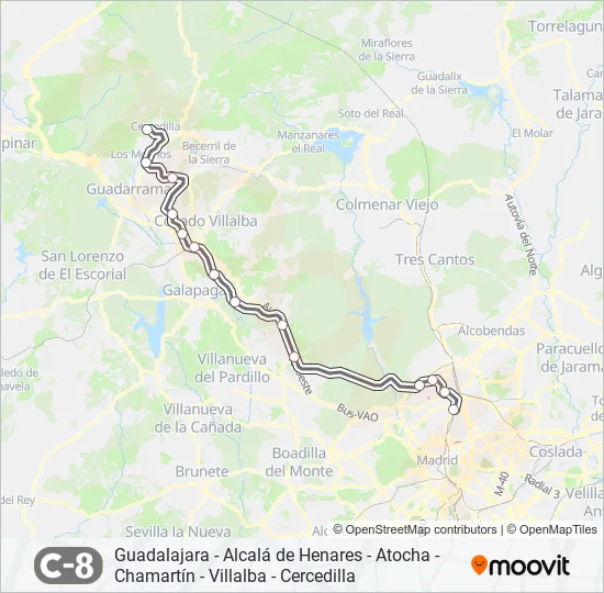 C8 Train Line Map