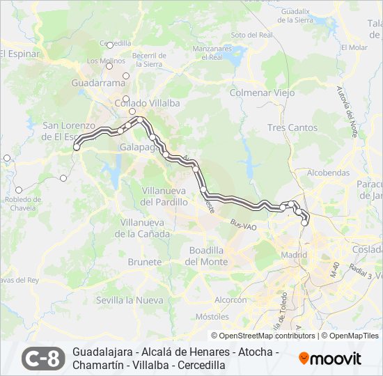 C8 Train Line Map