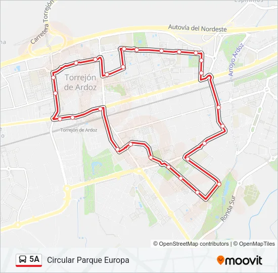 5A Bus Line Map