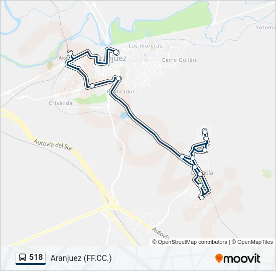 518 Bus Line Map