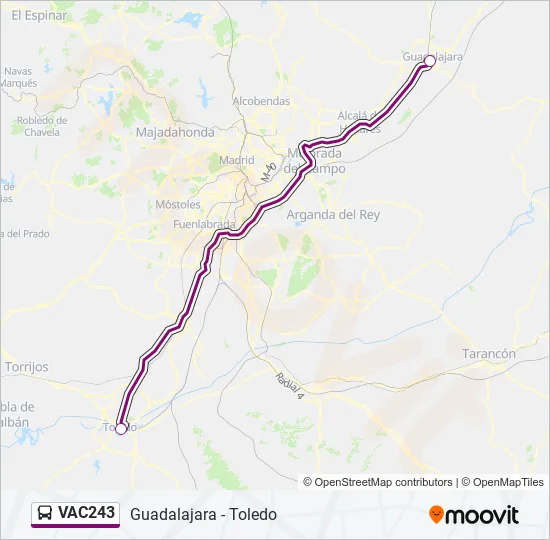 VAC243 Bus Line Map