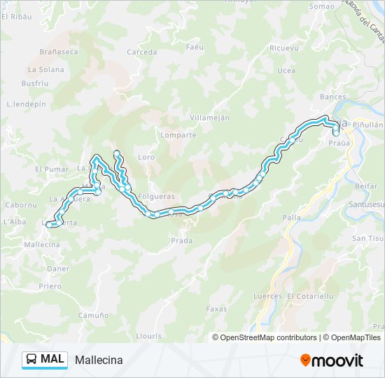 MAL bus Mapa de línia