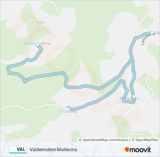 VAL bus Mapa de línia