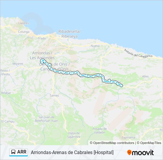 ARR bus Mapa de línia