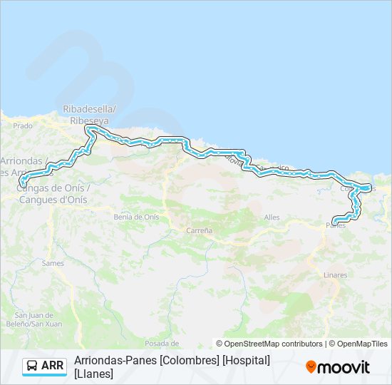 ARR bus Mapa de línia